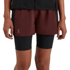 On Running On Active Shorts Dames - Mulberry & Black
