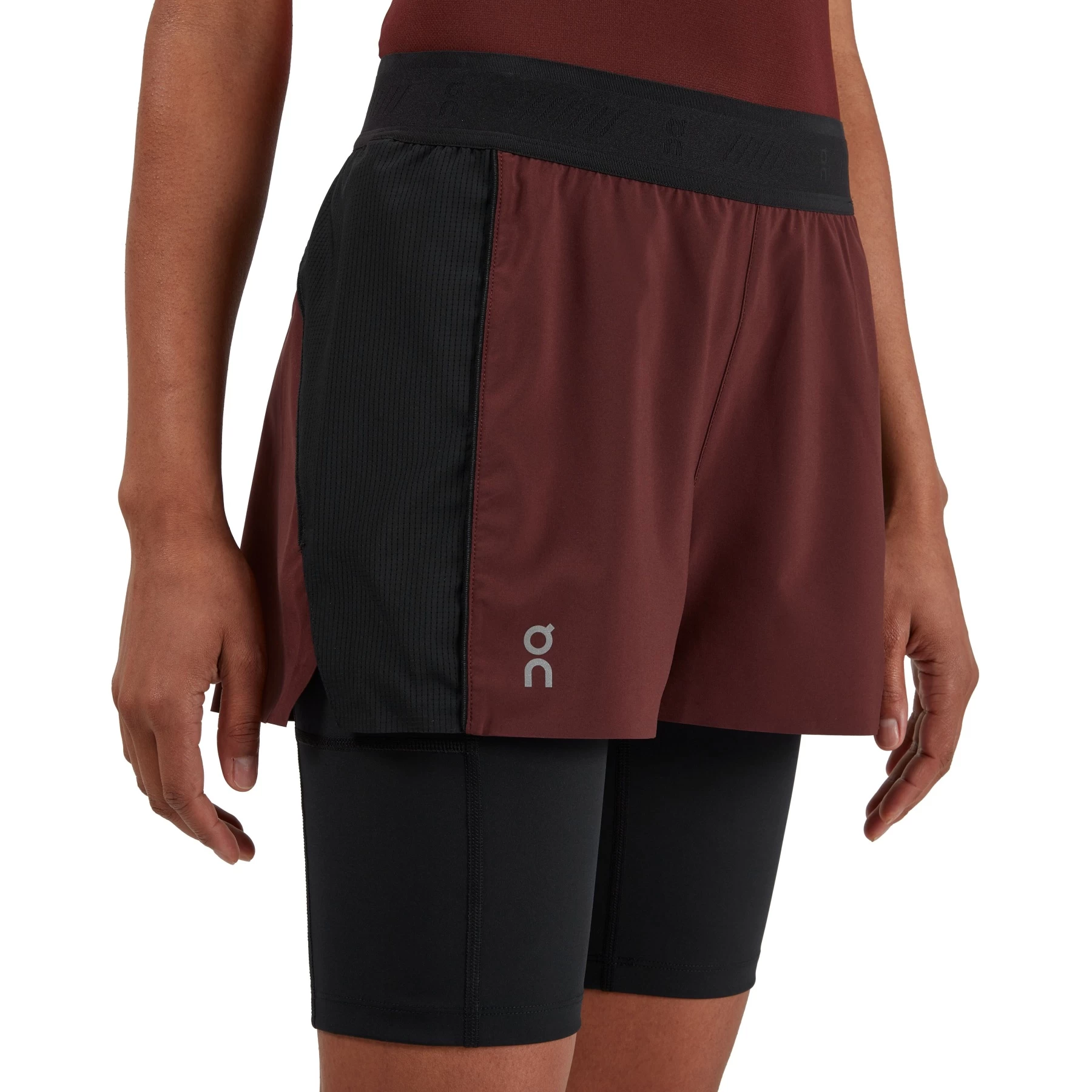 On Running On Active Shorts Dames - Mulberry & Black 4 On Running On Active Shorts Dames - Mulberry & Black - Afbeelding 4