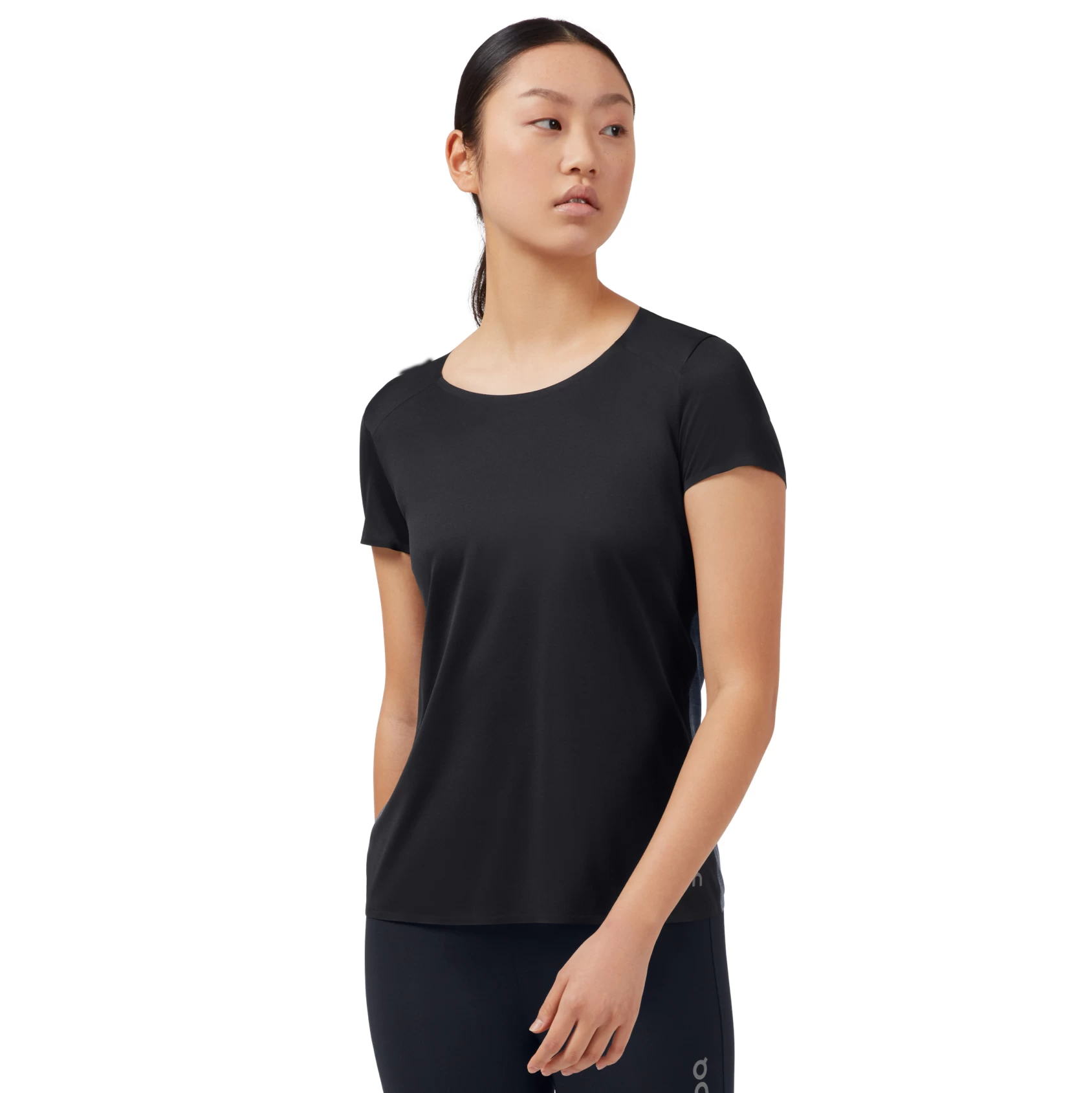 On Running On Performance-T Dames Hardloopshirt - Black & Dark 1 On Running On Performance-T Dames Hardloopshirt - Black & Dark